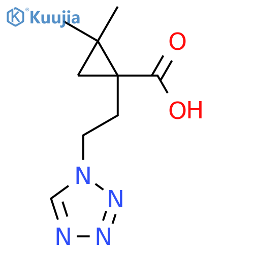2,2-dimethyl-1-2-(1H-1,2,3,4-tetrazol-1-yl)ethylcyclopropane-1-carboxylic acid structure