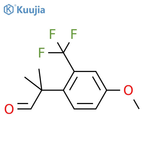 2-4-methoxy-2-(trifluoromethyl)phenyl-2-methylpropanal structure