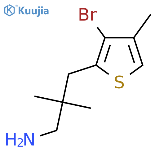 3-(3-bromo-4-methylthiophen-2-yl)-2,2-dimethylpropan-1-amine structure
