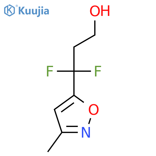 3,3-difluoro-3-(3-methyl-1,2-oxazol-5-yl)propan-1-ol structure