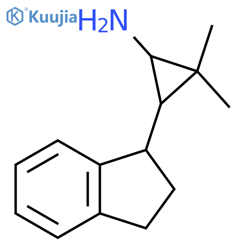 3-(2,3-dihydro-1H-inden-1-yl)-2,2-dimethylcyclopropan-1-amine structure
