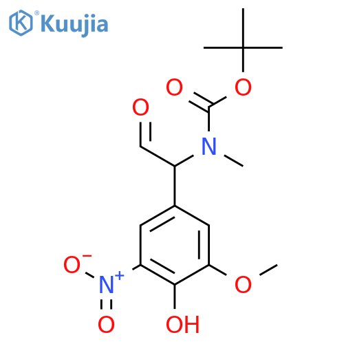 tert-butyl N-1-(4-hydroxy-3-methoxy-5-nitrophenyl)-2-oxoethyl-N-methylcarbamate structure