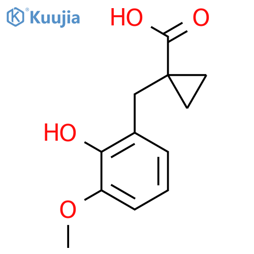1-(2-hydroxy-3-methoxyphenyl)methylcyclopropane-1-carboxylic acid structure