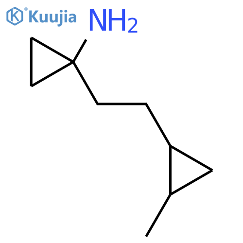1-2-(2-methylcyclopropyl)ethylcyclopropan-1-amine structure