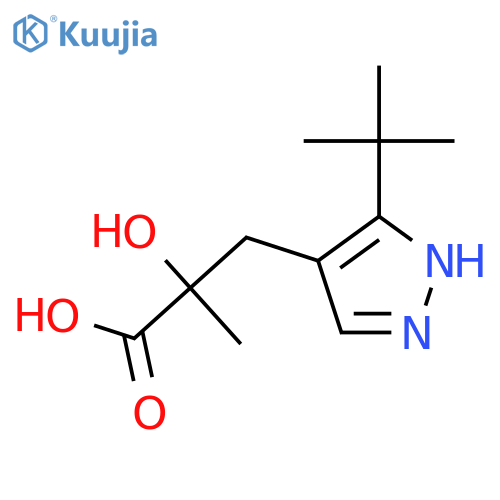 3-(3-tert-butyl-1H-pyrazol-4-yl)-2-hydroxy-2-methylpropanoic acid structure