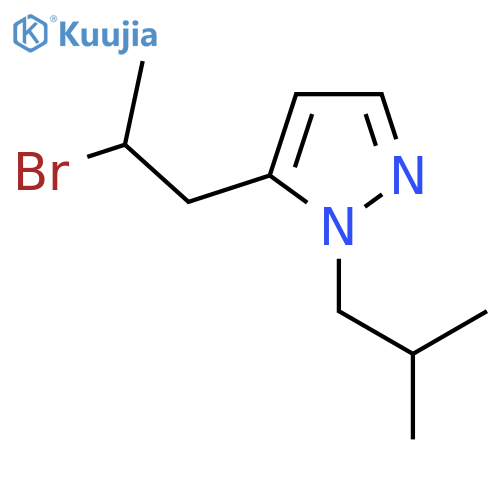 5-(2-bromopropyl)-1-(2-methylpropyl)-1H-pyrazole structure