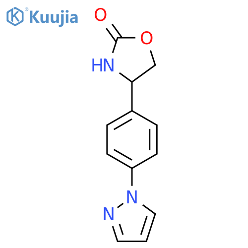 4-4-(1H-pyrazol-1-yl)phenyl-1,3-oxazolidin-2-one structure