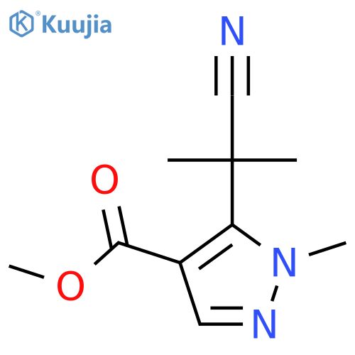 methyl 5-(1-cyano-1-methylethyl)-1-methyl-1H-pyrazole-4-carboxylate structure