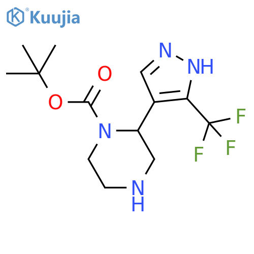 tert-butyl 2-3-(trifluoromethyl)-1H-pyrazol-4-ylpiperazine-1-carboxylate structure