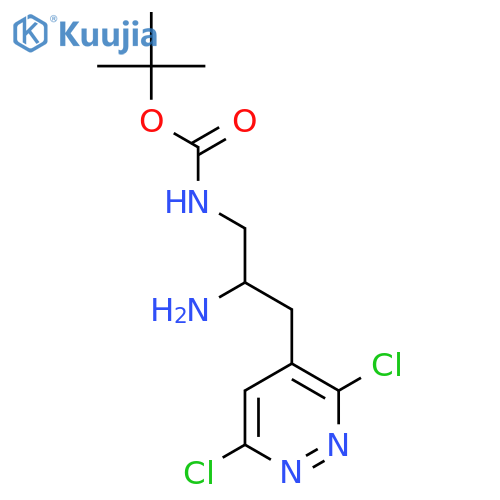 tert-butyl N-2-amino-3-(3,6-dichloropyridazin-4-yl)propylcarbamate structure