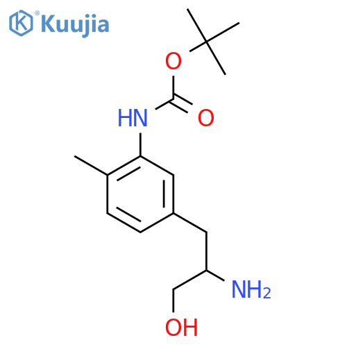 tert-butyl N-5-(2-amino-3-hydroxypropyl)-2-methylphenylcarbamate structure