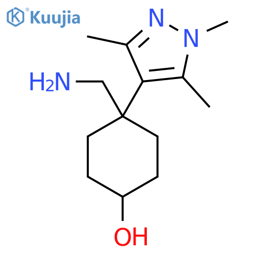 4-(aminomethyl)-4-(trimethyl-1H-pyrazol-4-yl)cyclohexan-1-ol structure