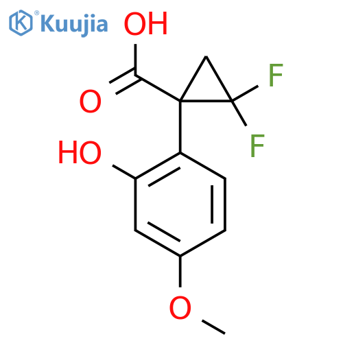 2,2-difluoro-1-(2-hydroxy-4-methoxyphenyl)cyclopropane-1-carboxylic acid structure