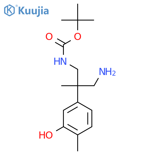 tert-butyl N-3-amino-2-(3-hydroxy-4-methylphenyl)-2-methylpropylcarbamate structure