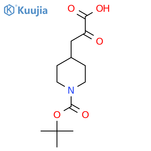 3-{1-(tert-butoxy)carbonylpiperidin-4-yl}-2-oxopropanoic acid structure