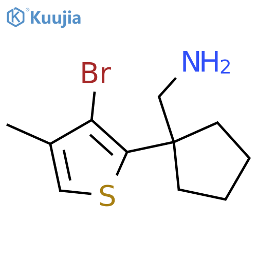 1-(3-bromo-4-methylthiophen-2-yl)cyclopentylmethanamine structure
