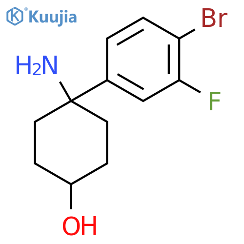 4-amino-4-(4-bromo-3-fluorophenyl)cyclohexan-1-ol structure