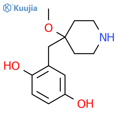 2-(4-methoxypiperidin-4-yl)methylbenzene-1,4-diol structure