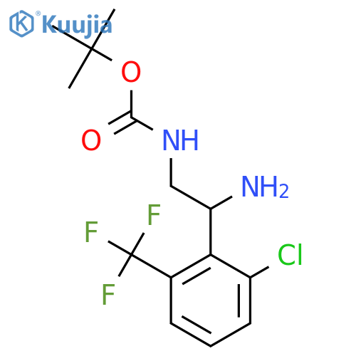tert-butyl N-{2-amino-2-2-chloro-6-(trifluoromethyl)phenylethyl}carbamate structure