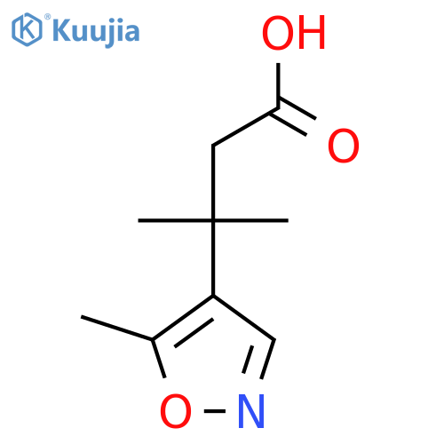 3-methyl-3-(5-methyl-1,2-oxazol-4-yl)butanoic acid structure