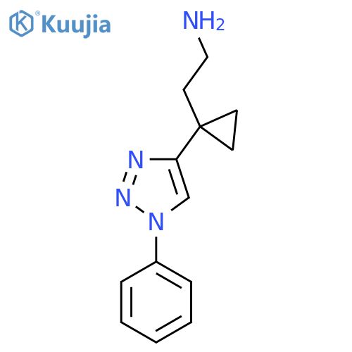 2-1-(1-phenyl-1H-1,2,3-triazol-4-yl)cyclopropylethan-1-amine structure