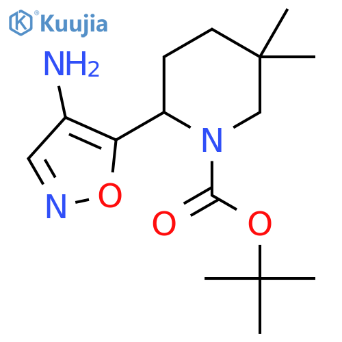 tert-butyl 2-(4-amino-1,2-oxazol-5-yl)-5,5-dimethylpiperidine-1-carboxylate structure