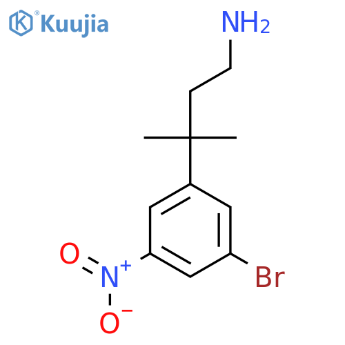 3-(3-bromo-5-nitrophenyl)-3-methylbutan-1-amine structure