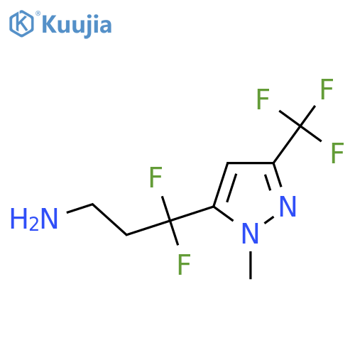 3,3-difluoro-3-1-methyl-3-(trifluoromethyl)-1H-pyrazol-5-ylpropan-1-amine structure