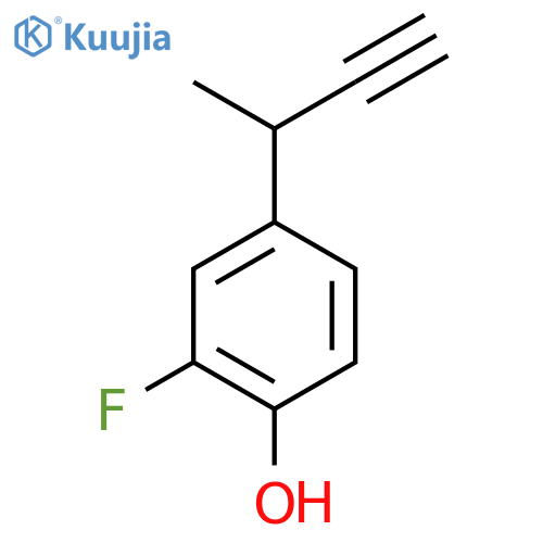 4-(but-3-yn-2-yl)-2-fluorophenol structure