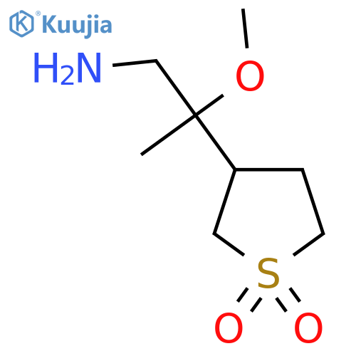 3-(1-amino-2-methoxypropan-2-yl)-1lambda6-thiolane-1,1-dione structure