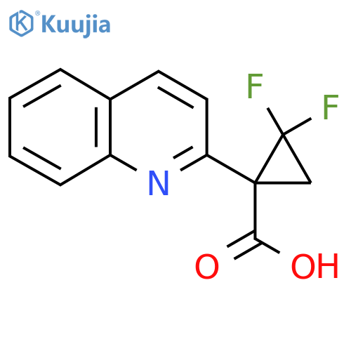 2,2-difluoro-1-(quinolin-2-yl)cyclopropane-1-carboxylic acid structure