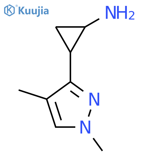 2-(1,4-dimethyl-1H-pyrazol-3-yl)cyclopropan-1-amine structure
