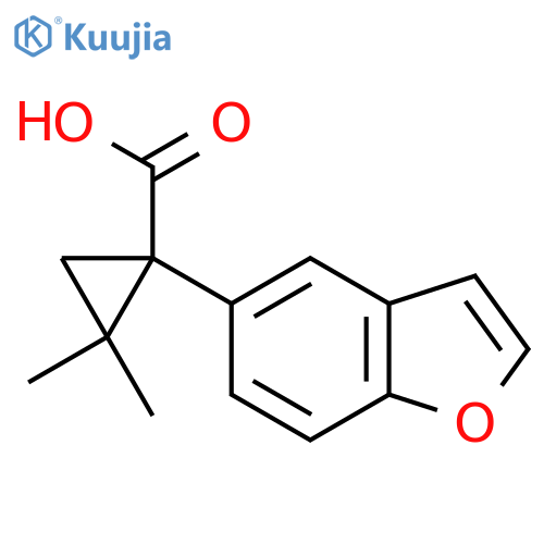 1-(1-benzofuran-5-yl)-2,2-dimethylcyclopropane-1-carboxylic acid structure