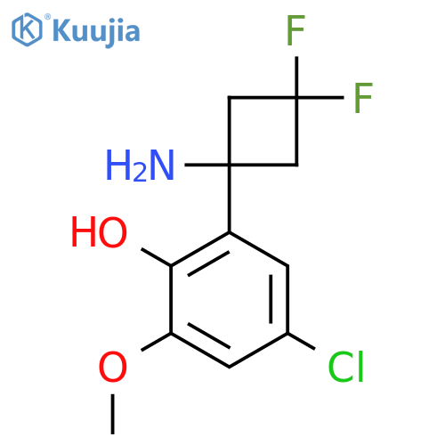 2-(1-amino-3,3-difluorocyclobutyl)-4-chloro-6-methoxyphenol structure