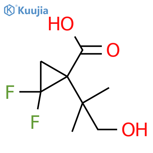 2,2-difluoro-1-(1-hydroxy-2-methylpropan-2-yl)cyclopropane-1-carboxylic acid structure