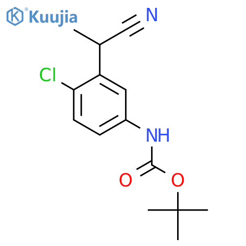 tert-butyl N-4-chloro-3-(1-cyanoethyl)phenylcarbamate structure