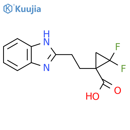 1-2-(1H-1,3-benzodiazol-2-yl)ethyl-2,2-difluorocyclopropane-1-carboxylic acid structure