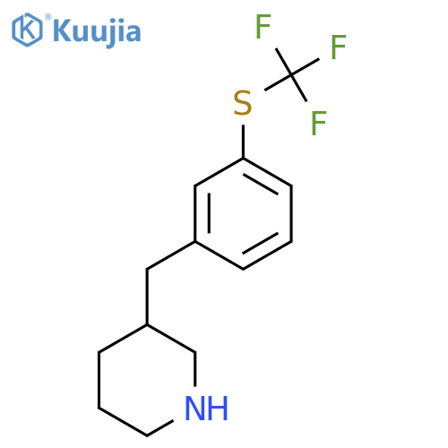 3-({3-(trifluoromethyl)sulfanylphenyl}methyl)piperidine structure