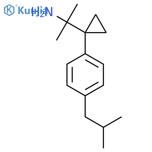 2-{1-4-(2-methylpropyl)phenylcyclopropyl}propan-2-amine structure