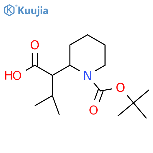 2-{1-(tert-butoxy)carbonylpiperidin-2-yl}-3-methylbutanoic acid structure