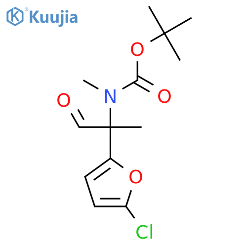 tert-butyl N-2-(5-chlorofuran-2-yl)-1-oxopropan-2-yl-N-methylcarbamate structure