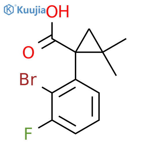 1-(2-bromo-3-fluorophenyl)-2,2-dimethylcyclopropane-1-carboxylic acid structure