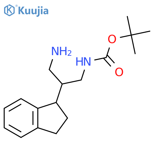 tert-butyl N-3-amino-2-(2,3-dihydro-1H-inden-1-yl)propylcarbamate structure