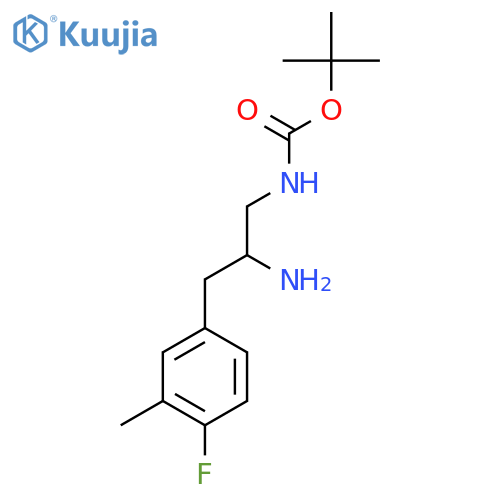 tert-butyl N-2-amino-3-(4-fluoro-3-methylphenyl)propylcarbamate structure