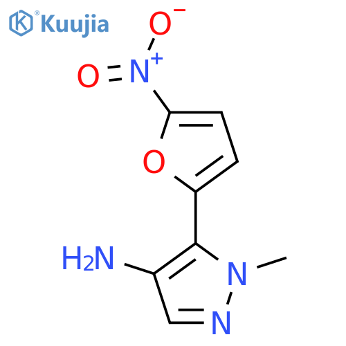 1-methyl-5-(5-nitrofuran-2-yl)-1H-pyrazol-4-amine structure