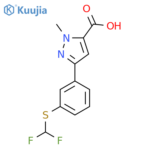 3-{3-(difluoromethyl)sulfanylphenyl}-1-methyl-1H-pyrazole-5-carboxylic acid structure