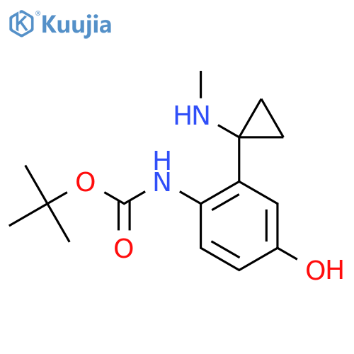 tert-butyl N-{4-hydroxy-2-1-(methylamino)cyclopropylphenyl}carbamate structure