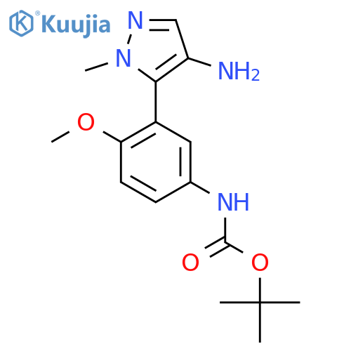 tert-butyl N-3-(4-amino-1-methyl-1H-pyrazol-5-yl)-4-methoxyphenylcarbamate structure