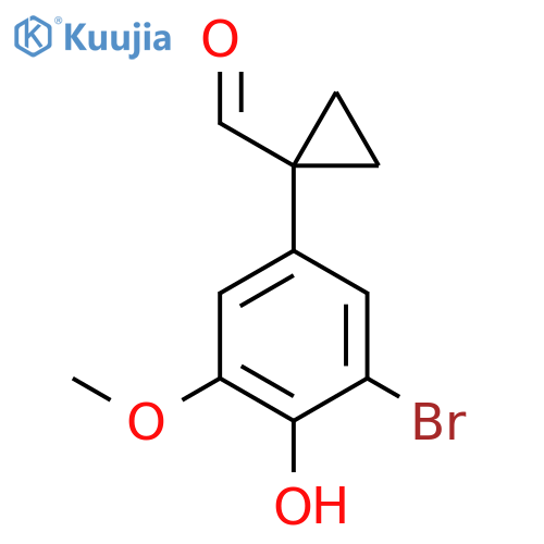 1-(3-bromo-4-hydroxy-5-methoxyphenyl)cyclopropane-1-carbaldehyde structure