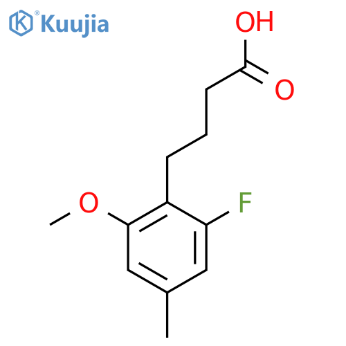 4-(2-fluoro-6-methoxy-4-methylphenyl)butanoic acid structure